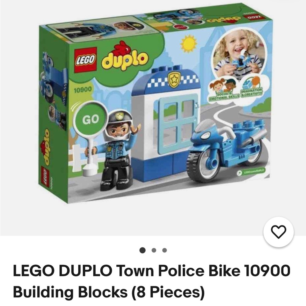 LEGO DUPLO Town Police Bike 10900 Building Blocks (8 Pieces)